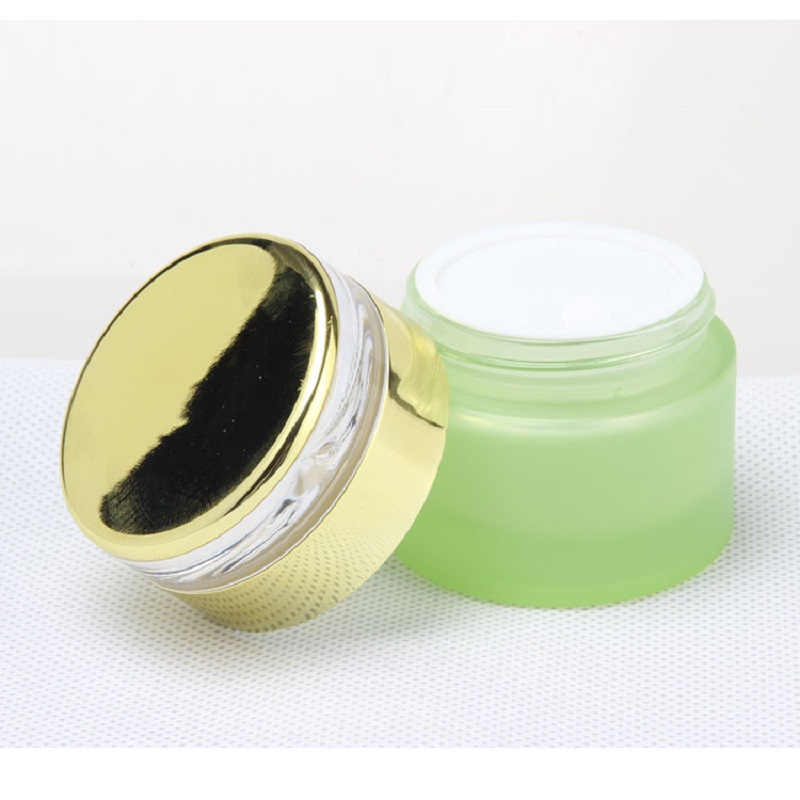 Spray Bottle Empty Green Glass Cosmetic Container Refillable Bottle Cream Jar Lotion Pump Emulsion Bottle 20/30/50g 120/100/60ml
