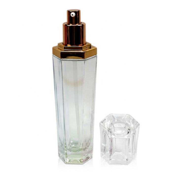 Spray Bottle with Cap 90ml 3oz Clear Silver Electroplated Glass Perfume PUMP Sprayer Screen Printing Personal Care