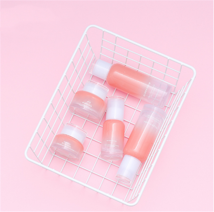 Spray color luxury empty skincare bottles pink cosmetic packaging glass lotion bottle essence bottle /cosmetic cream jar 30g 50g