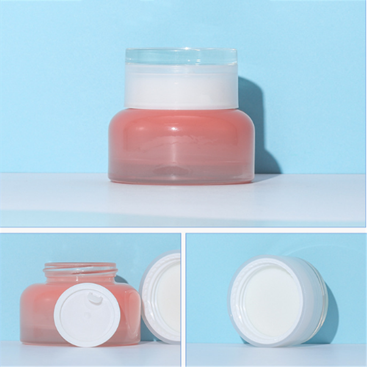Spray color luxury empty skincare bottles pink cosmetic packaging glass lotion bottle essence bottle /cosmetic cream jar 30g 50g