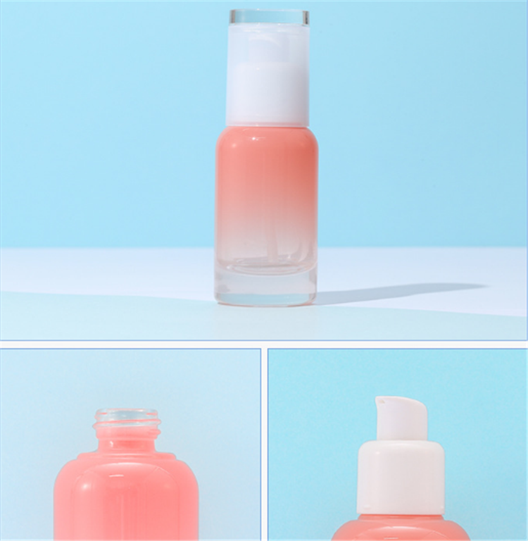 Spray color luxury empty skincare bottles pink cosmetic packaging glass lotion bottle essence bottle /cosmetic cream jar 30g 50g