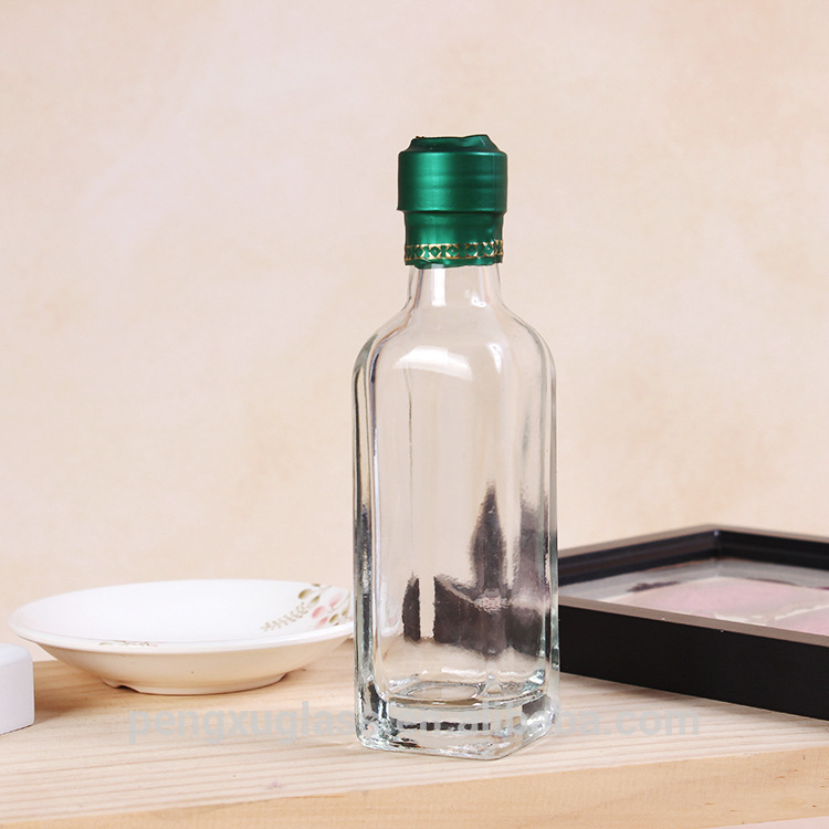 Square 100ml 250ml 500ml Cooking Oil Bottle for Olive Oil with Aluminum Screw Cap