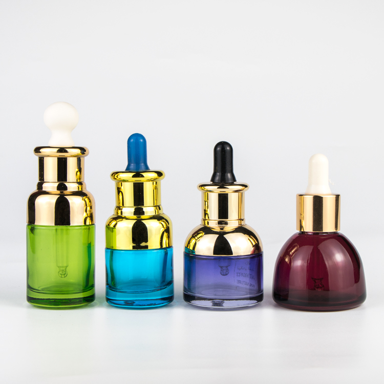 Square 10ml 15ml 30ml essential oil glass bottle with dropper screw cap perfume cosmetic packaging