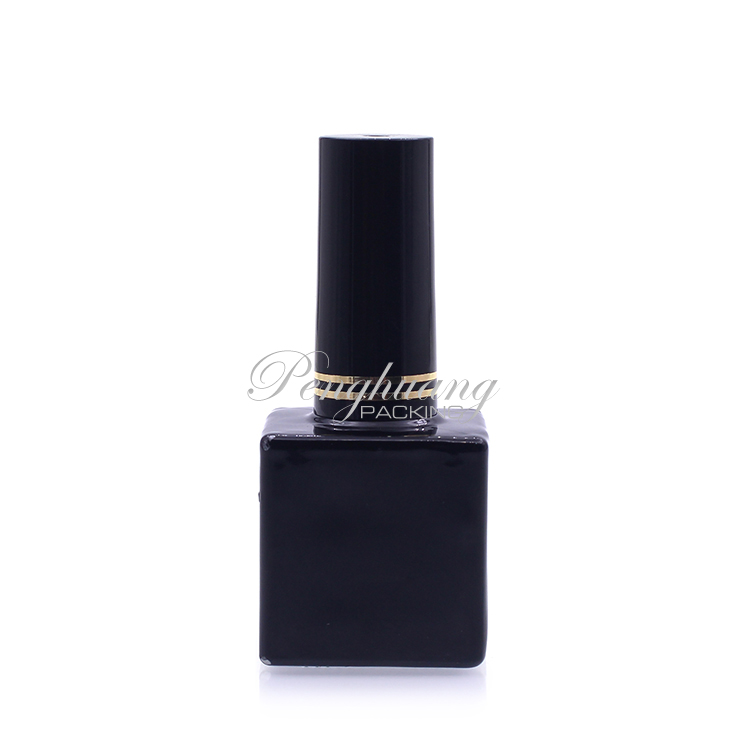 Square 10ml nail polish bottle/ Black nail polish glass bottle/ Empty gel nail polish bottle