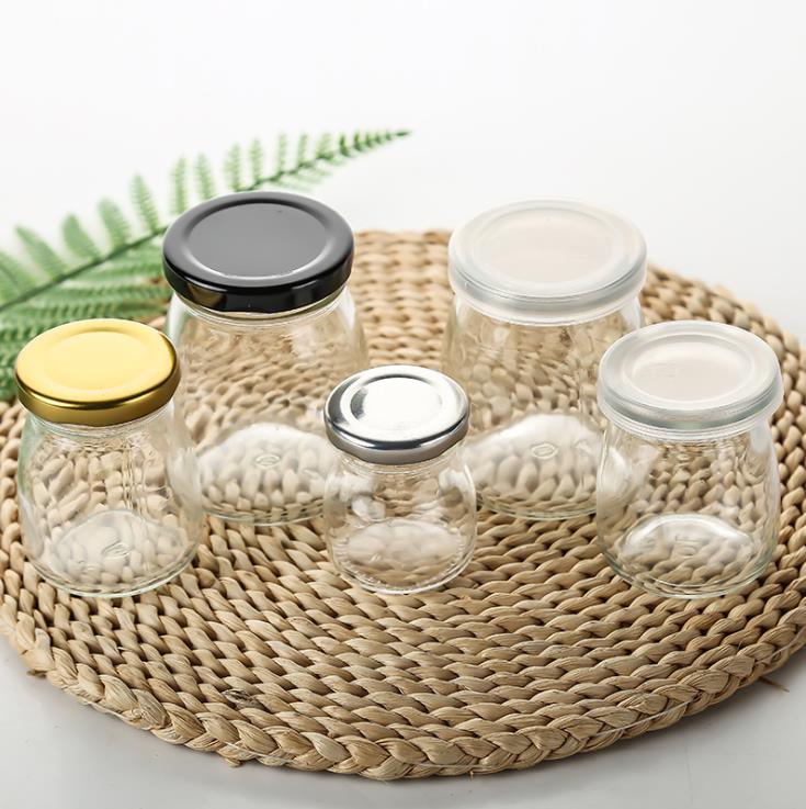 Square 200ml clear honey glass jar hexagon glass bottle for food storage with metal Screw Lid