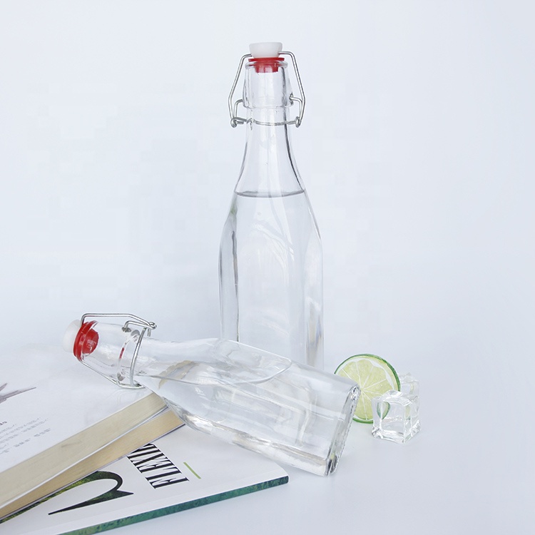 Square 250 ML 500 ML 750 ML Kombucha Bottle With Airtight Swing Top Wine Bottle