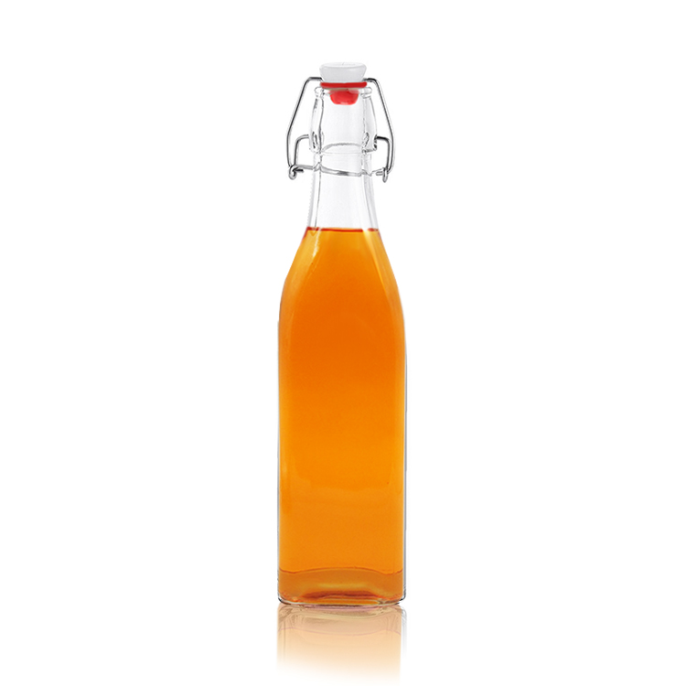 Square 500ml swing top bottle milk bottle with gasket
