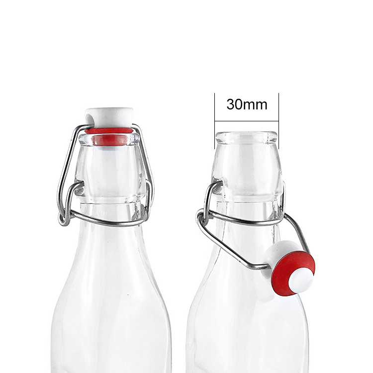 Square 500ml swing top bottle milk bottle with gasket
