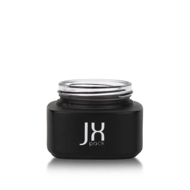 Square 50g cosmetic skincare matte black container face cream glass jar
