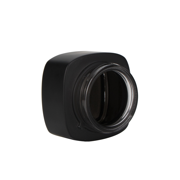 Square 50g cosmetic skincare matte black container face cream glass jar