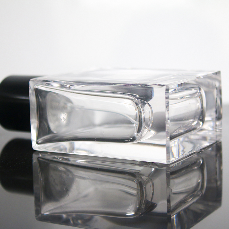 Square 50ml perfume glass bottle with magnetic cap