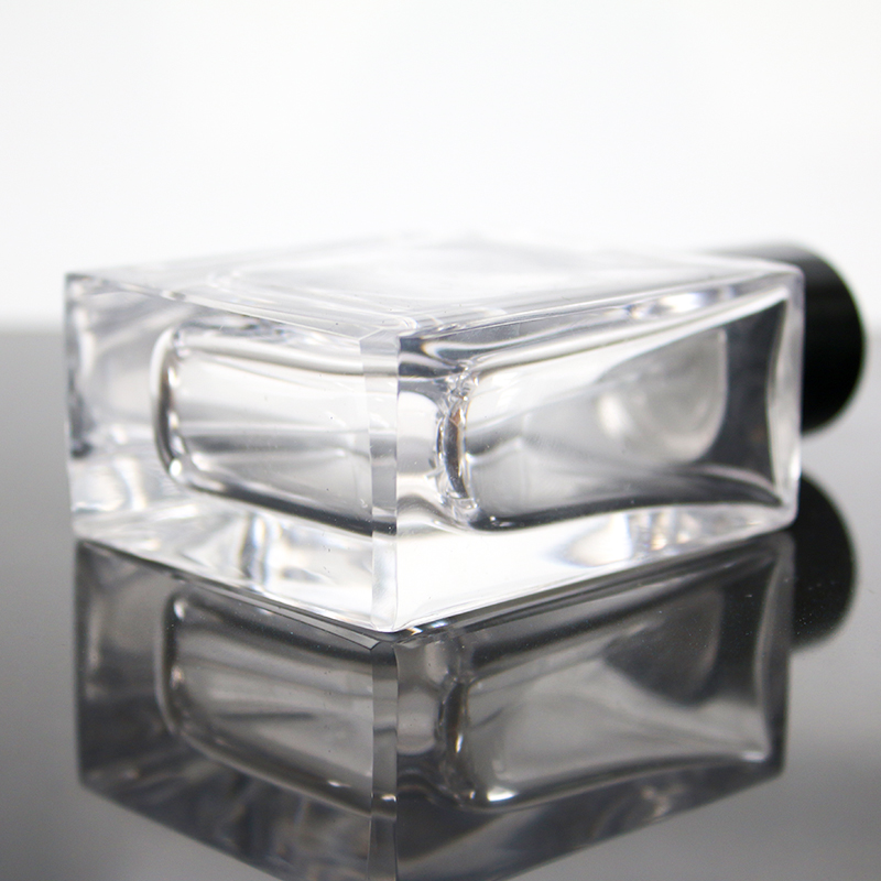 Square 50ml perfume glass bottle with magnetic cap