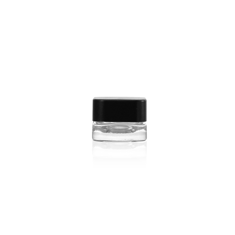 Square 5ml 7ml 9ml Child Resistant Glass Concentrate Container Black CR Cap