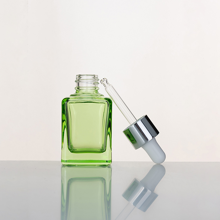 Square Bottle Various Colors Cosmetic Bottle Essential Oil Glass Bottle With Dropper
