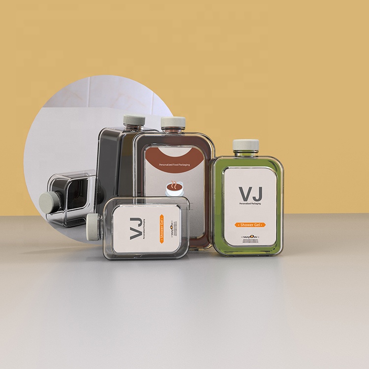 Square Clear Glass Bottle for Coffee / Sauce Bottle