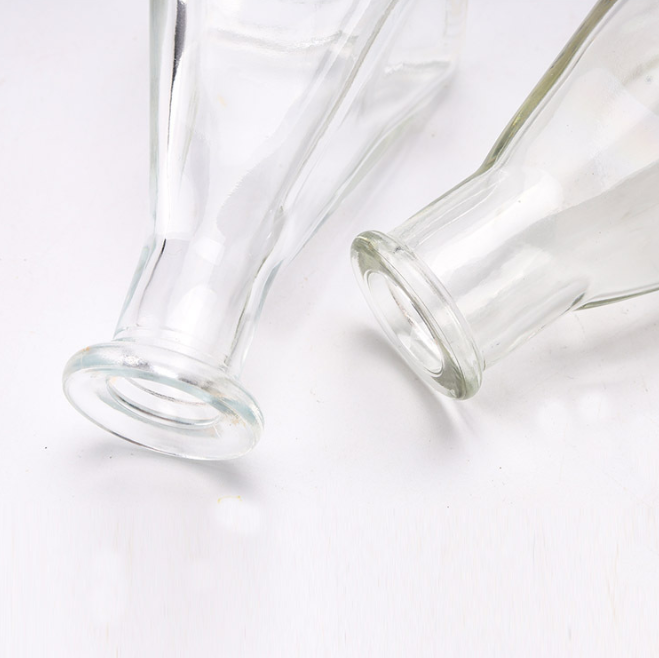 Square Conical Crimp Cap Clear Glass 100ml Home Hotel Washroom Empty Perfume Reed Diffuse Glass Bottle