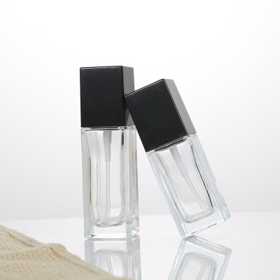Square Cosmetic Empty Bottle Glass Liquid Foundation Bottle Emulsion Small Sample Bottle