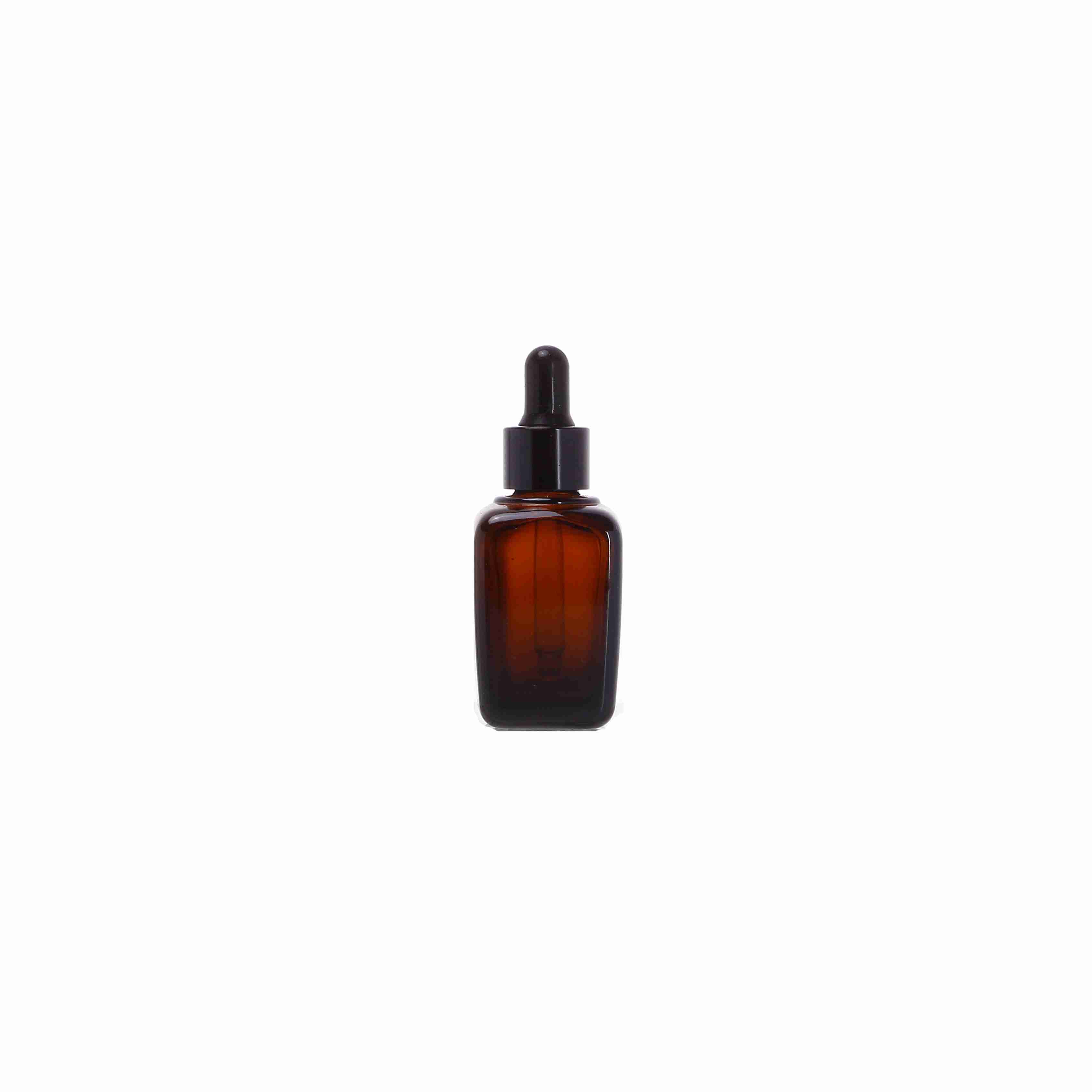 Square Essential Oil Bottle with Dropper Colored Amber Glass Bottle with Glass Dropper