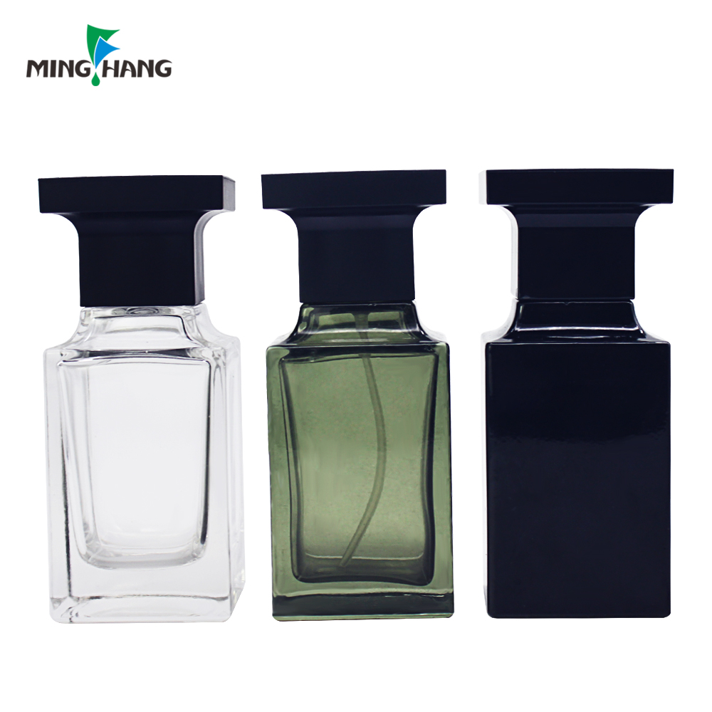 Square Fancy Customize Color Empty Botella De Perfume atomizer Perfume Glass Bottle With Pump Spray