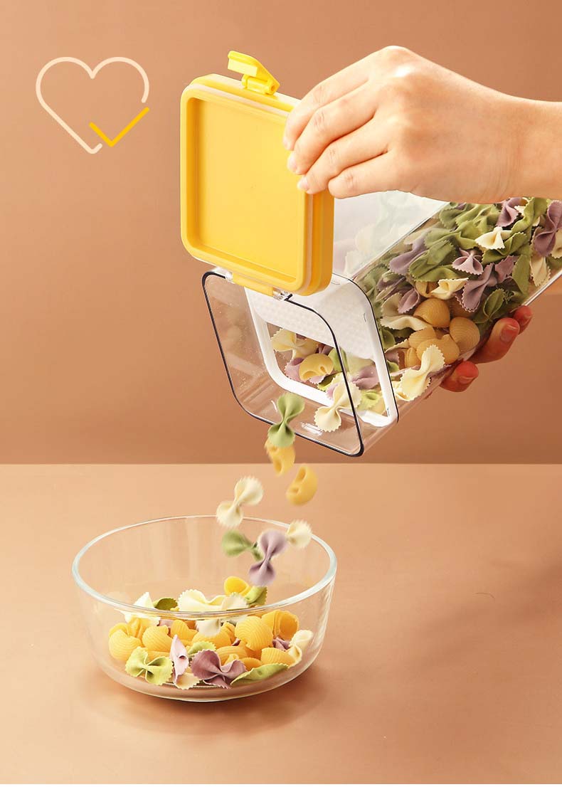 Square Food-Grade Air Tight Damp-Proof Plastic Cereal Storage Containers With Snap Joint Lids For Kitchen Fridge Organization