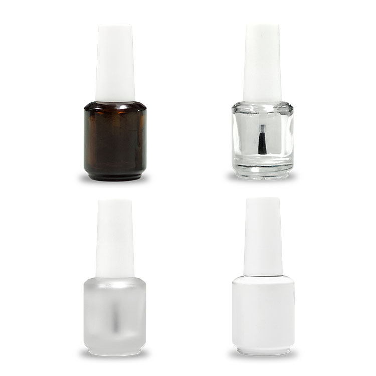 Square Frosted Glass Wholesale White Fancy Luxury Custom 15ml Uv Gel Empty Nail Polish Bottle with Brush