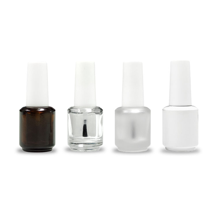 Square Frosted Glass Wholesale White Fancy Luxury Custom 15ml Uv Gel Empty Nail Polish Bottle with Brush