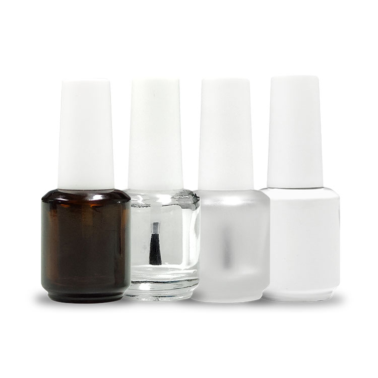 Square Frosted Glass Wholesale White Fancy Luxury Custom 15ml Uv Gel Empty Nail Polish Bottle with Brush