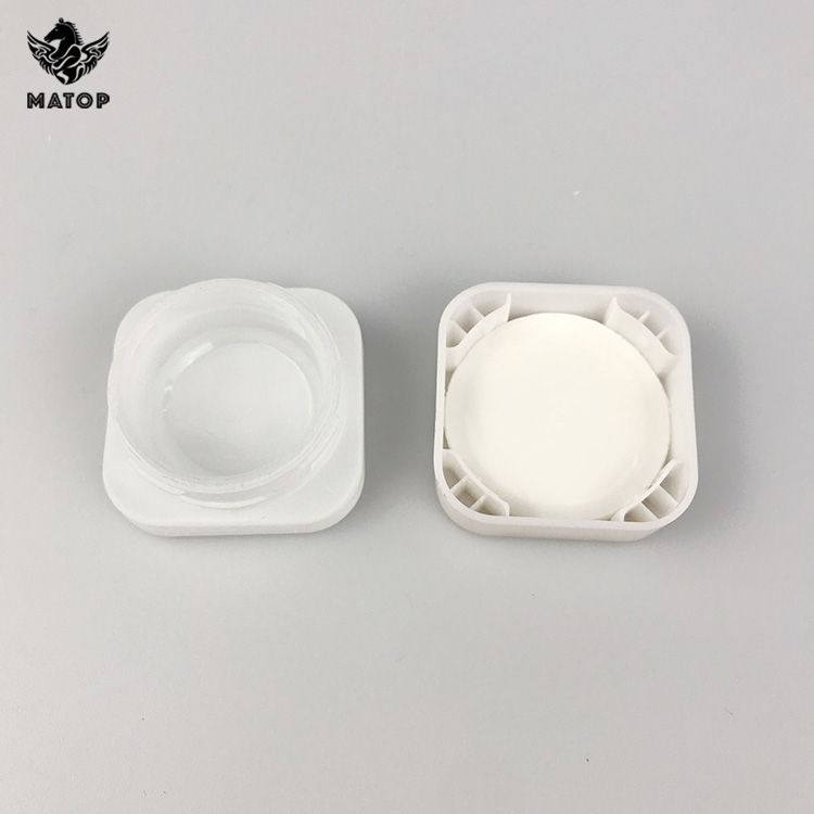 Square Frosted White Glass Container Jars Child Resistant weed stash jar