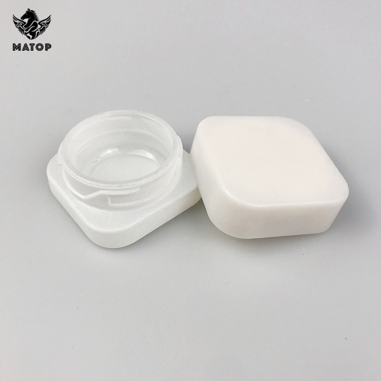 Square Frosted White Glass Container Jars Child Resistant weed stash jar