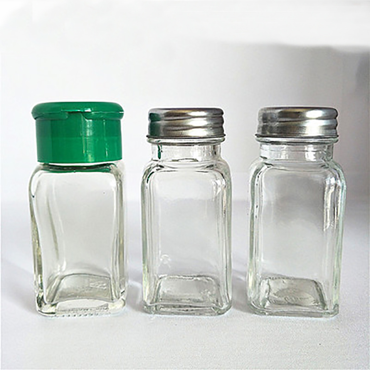 Square Glass Containers With Empty Jars Spice Bottles Jars w/ label Set with Chalkboard Clear Label Pour/Sift Shakers