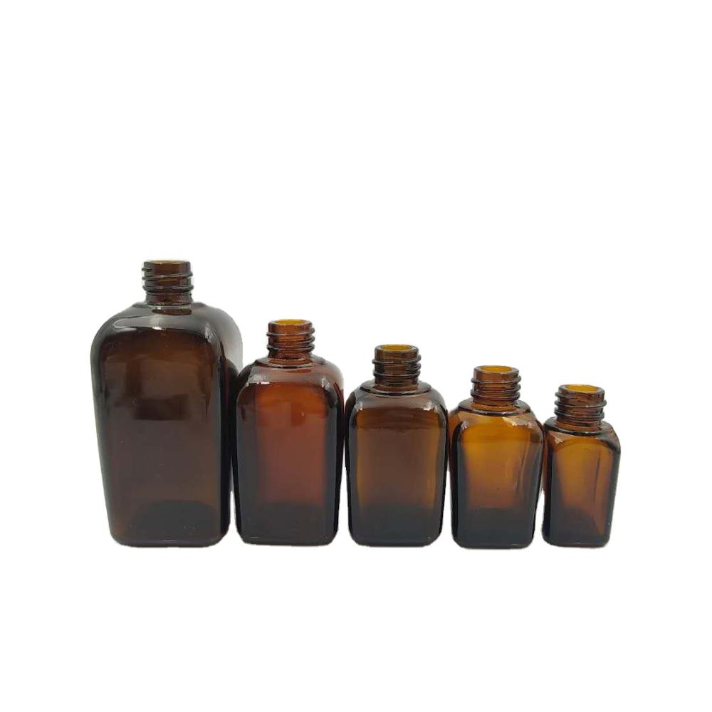 Square Glass Dropper Bottle Amber Essential Oil Screen Printing Personal Care Wholesale High Quality 100ml
