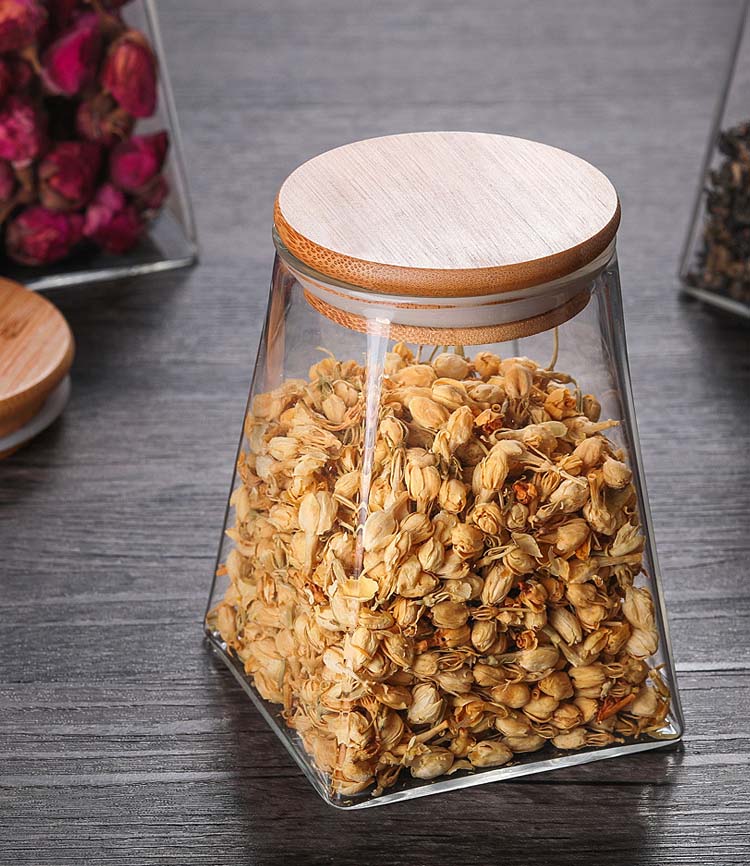 Square Glass Jars High Capacity Borosilicate Sealed Containers Food Canister For Grains Snacks Tea Spice