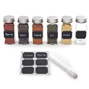 Square Glass Spice Jars bottle 120ML for Herb Seasoning Storage in bulk