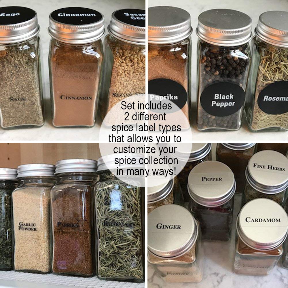 Square Glass Spice Jars bottle 120ML for Herb Seasoning Storage in bulk