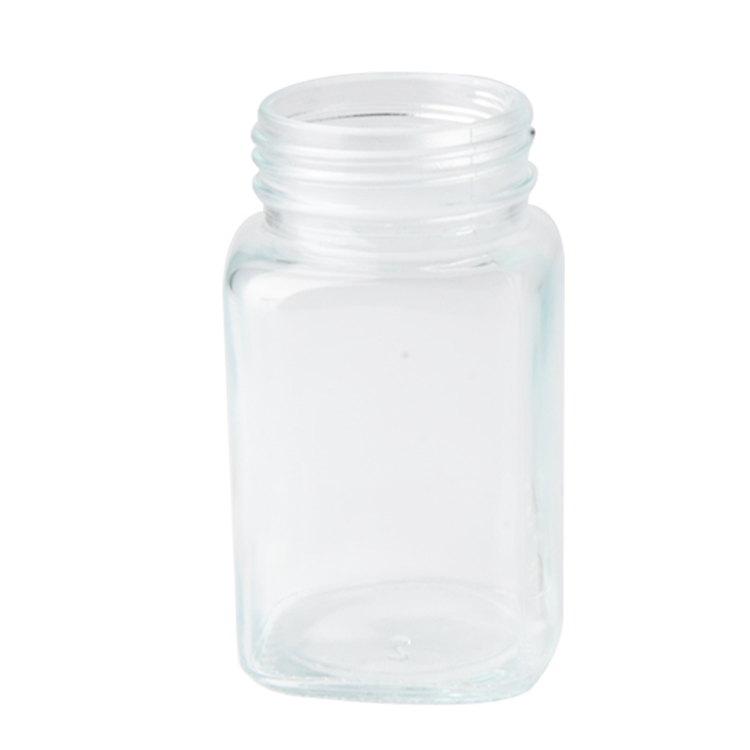 Square Glass storage Bottles foodJars with Silver  Lids