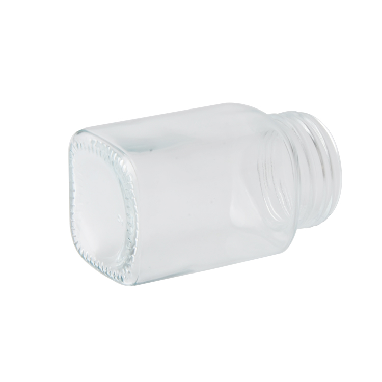 Square Glass storage Bottles foodJars with Silver Lids