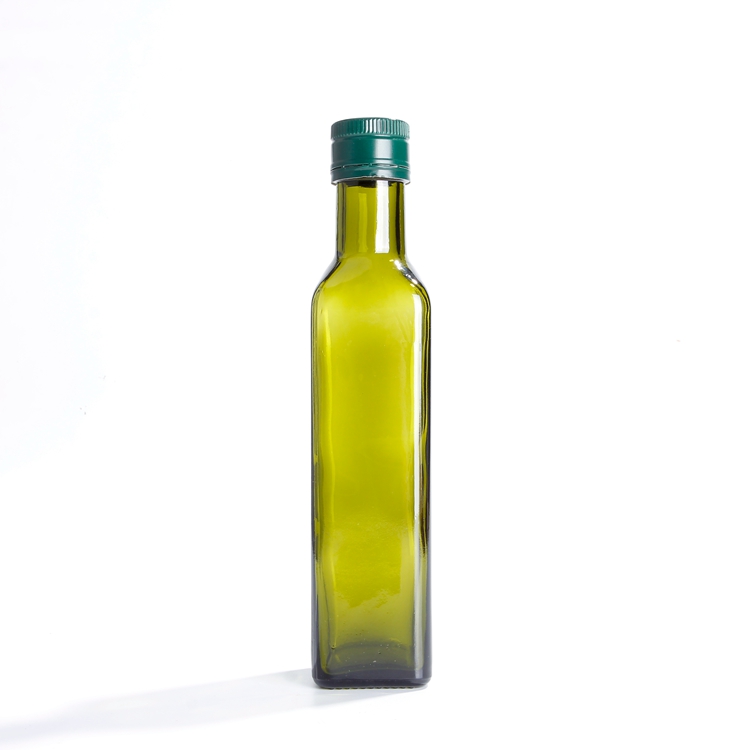 Square Green 500ml Organic Extra Virgin Olive Oil Glass Bottles With Tamper Proofed Lid