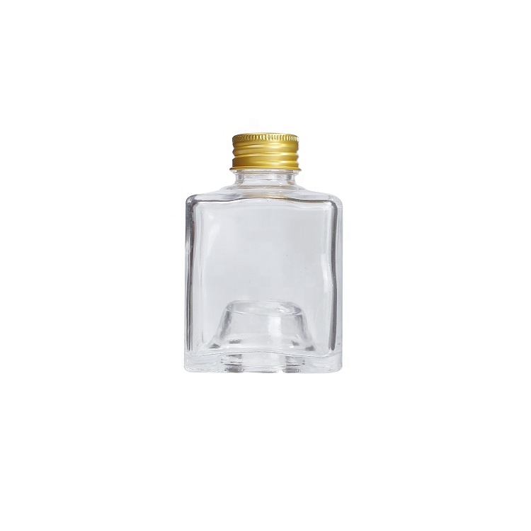Square High Flint 150ml 250ml Glass Wine Bottle With Lid For Cocktails Tonic Drink Falvored Bottle