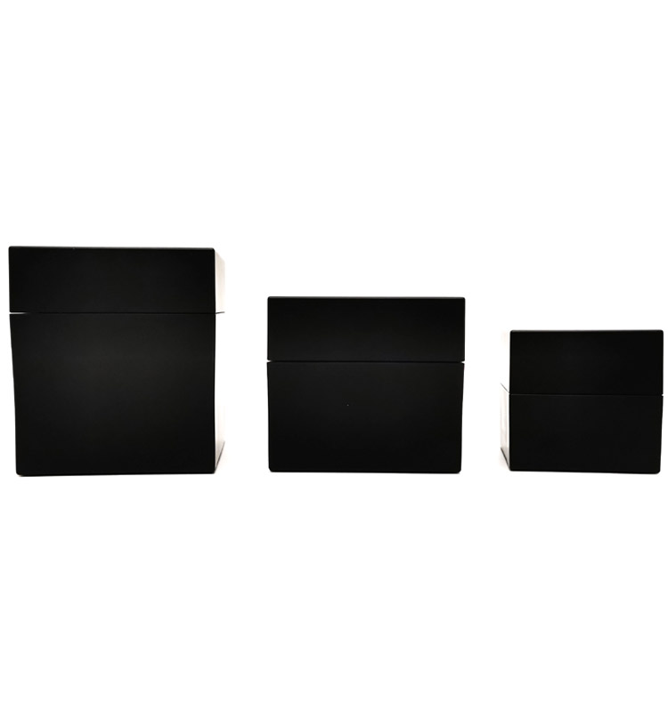 Square Matte Black Color Acrylic Glass Serum Skincare Bottles Cream Jars collection