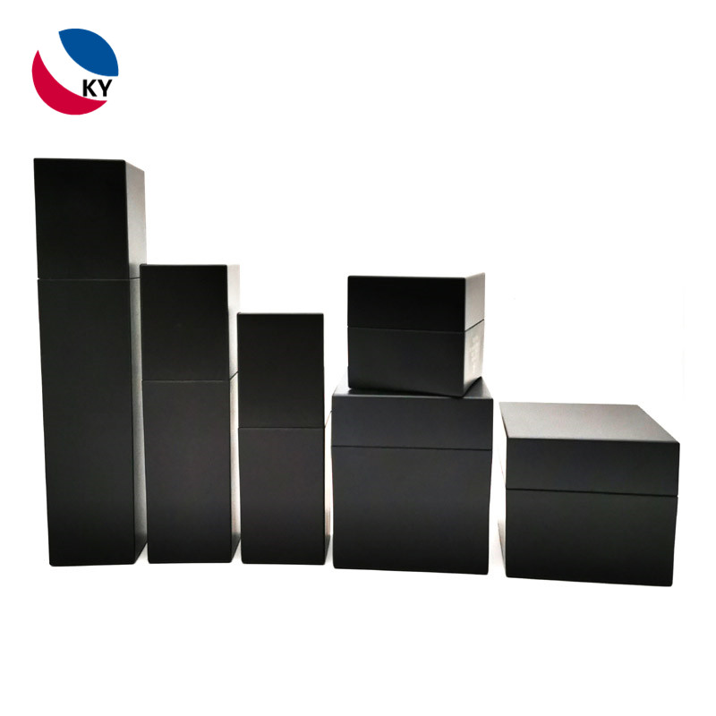 Square Matte Black Color Acrylic Glass Serum Skincare Bottles Cream Jars