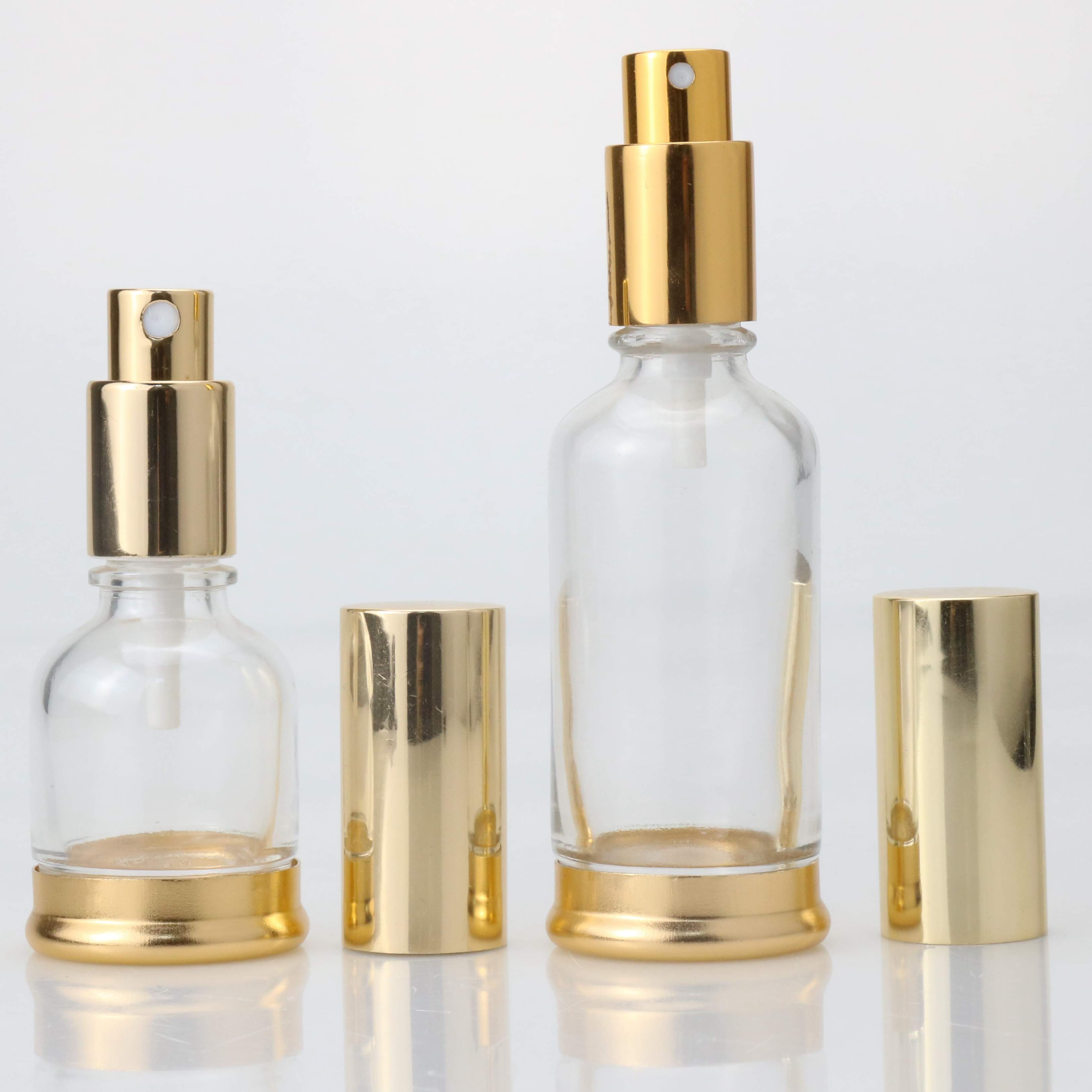 Square Perfume Bottle Glass 25Ml Clear Frosted Spray Aluminum Cap Glass Bottles For Perfumes In China