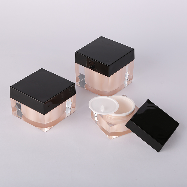 Square Pink 15g 30g 50g Cream Jar for Packaging JA53 Acrylic Jar