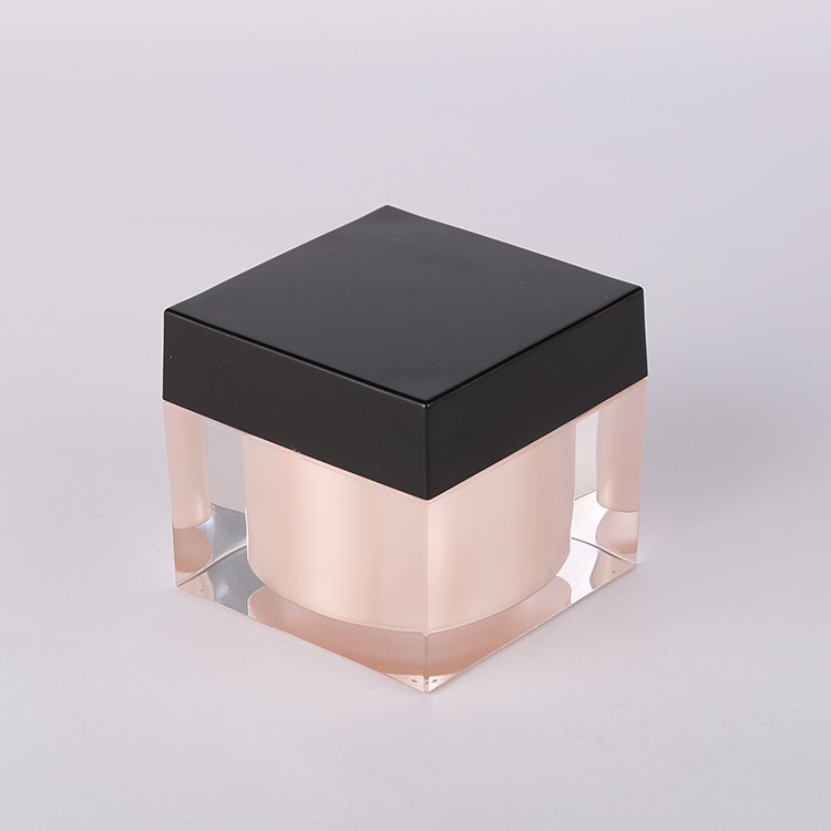 Square Pink 15g 30g 50g Cream Jar for Packaging JA53 Acrylic Jar