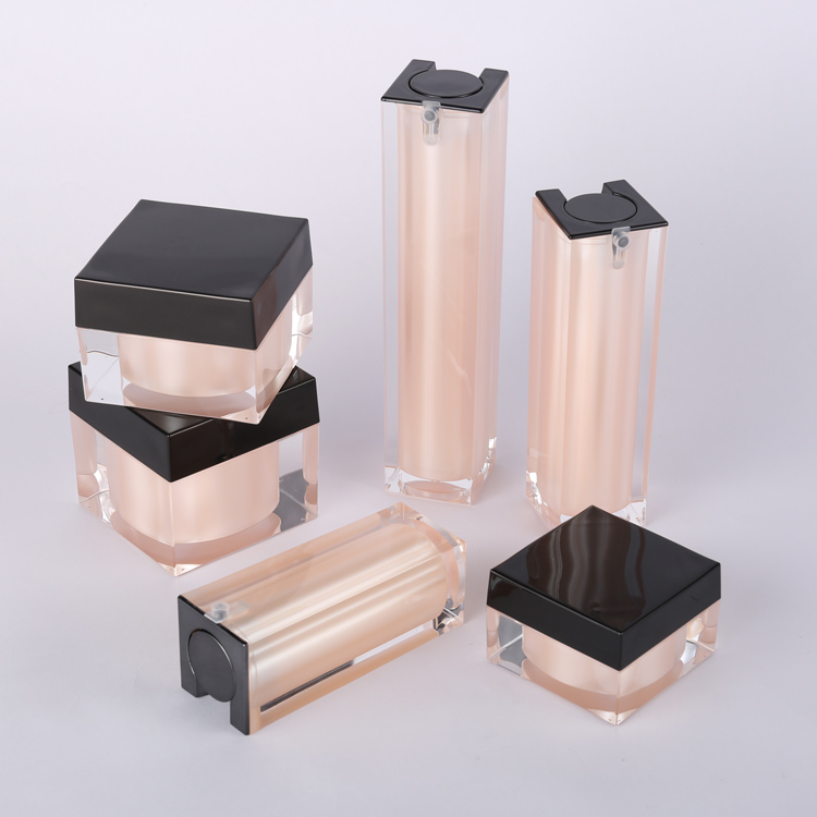 Square Pink 15g 30g 50g Cream Jar for Packaging JA53 Acrylic Jar