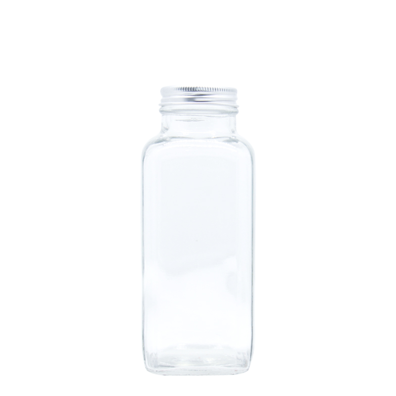 Square Shape 350ml Clear Glass Bottle Glass Bottle for Cold Brew Coffee Packing
