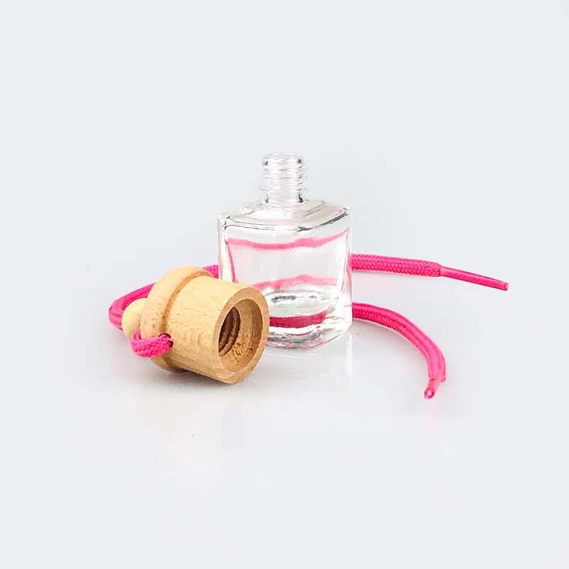 Square Shape 5ml 6ml 8ml Empty Hanging Car Perfume Diffuser Bottle Glass Car botol parfum mobil Bottles
