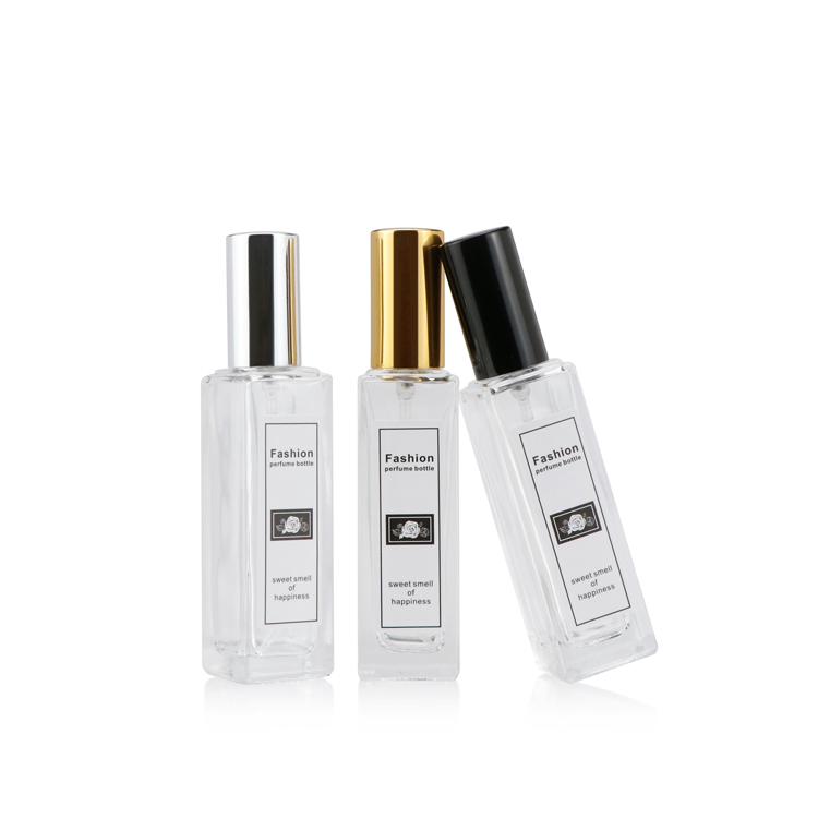 Square Shape Small Cute 5ml 10ml 20ml 30ml Perfume Glass Bottle with Sprayer/Roll On Lid