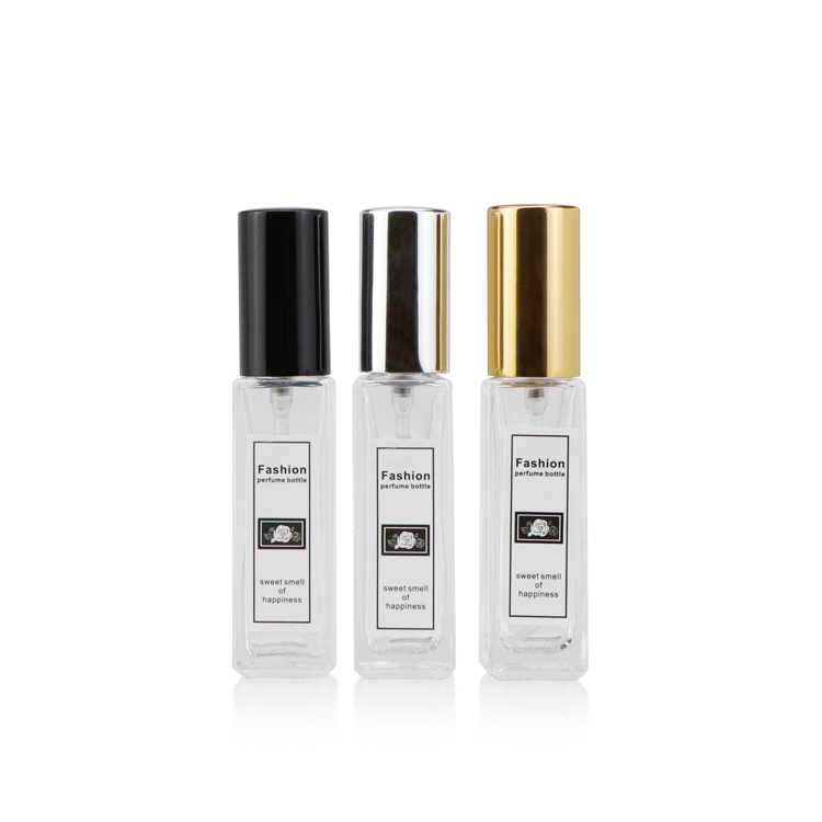 Square Shape Small Cute 5ml 10ml 20ml 30ml Perfume Glass Bottle with Sprayer/Roll On Lid