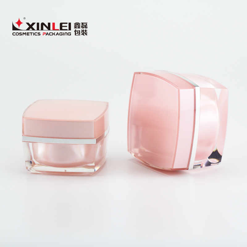 Square Shape luxury Acrylic Cream Empty Cosmetic Plastic Jar