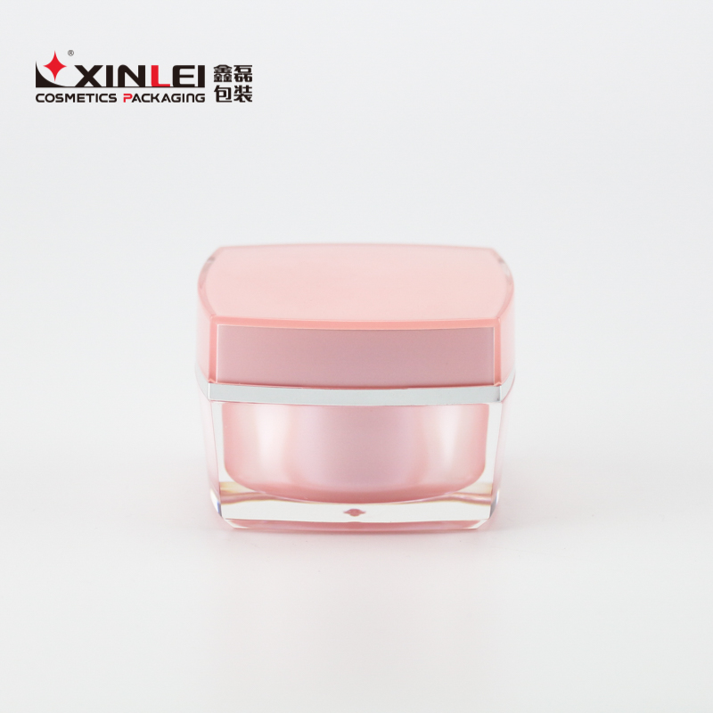 Square Shape luxury Acrylic Cream Empty Cosmetic Plastic Jar